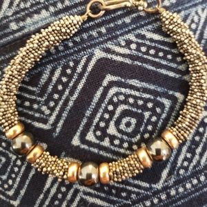 VTG 925 Silver Gold Bracelet Artist Made in USA